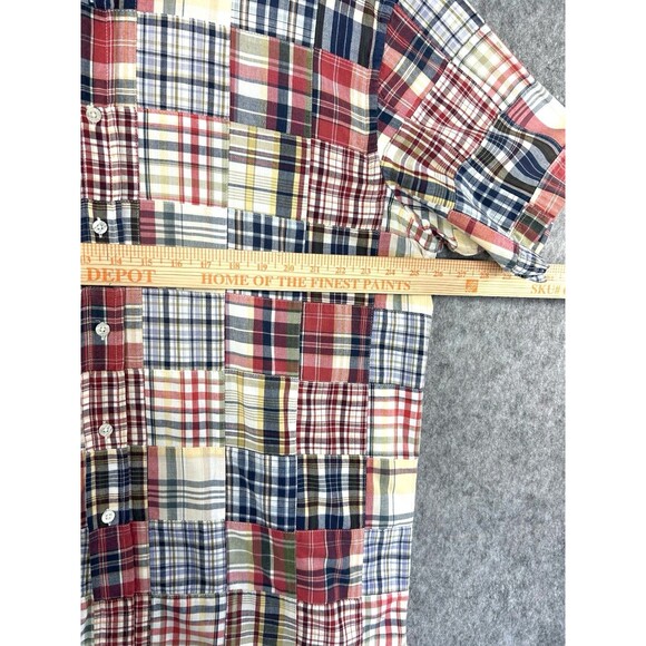 Brooks Brothers Patchwork Shirt Men's XL Colorful Madras Plaid Button Down - Picture 6 of 7